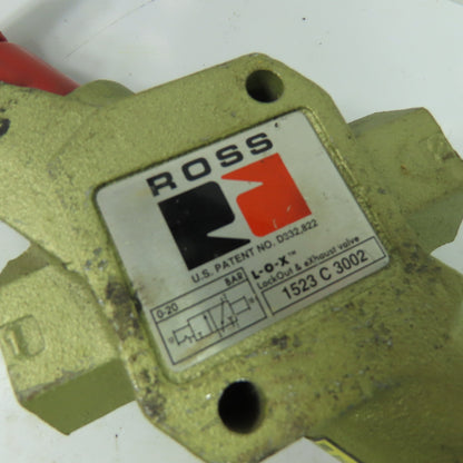 ROSS 1523C3002 L-O-X LockOut & Exhaust Pneumatic Valve 0-20 BAR 3/8" NPT