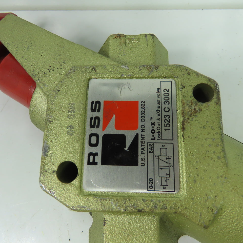 ROSS 1523C3002 L-O-X LockOut & Exhaust Pneumatic Valve 0-20 BAR 3/8" NPT