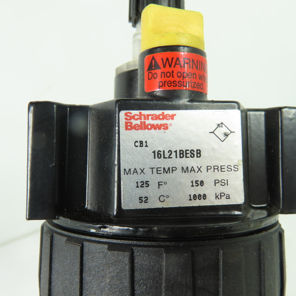 Schrader Bellows 16L21BESB Air Line Lubricator 150 psi Max 125 F Max 3/8" NPT