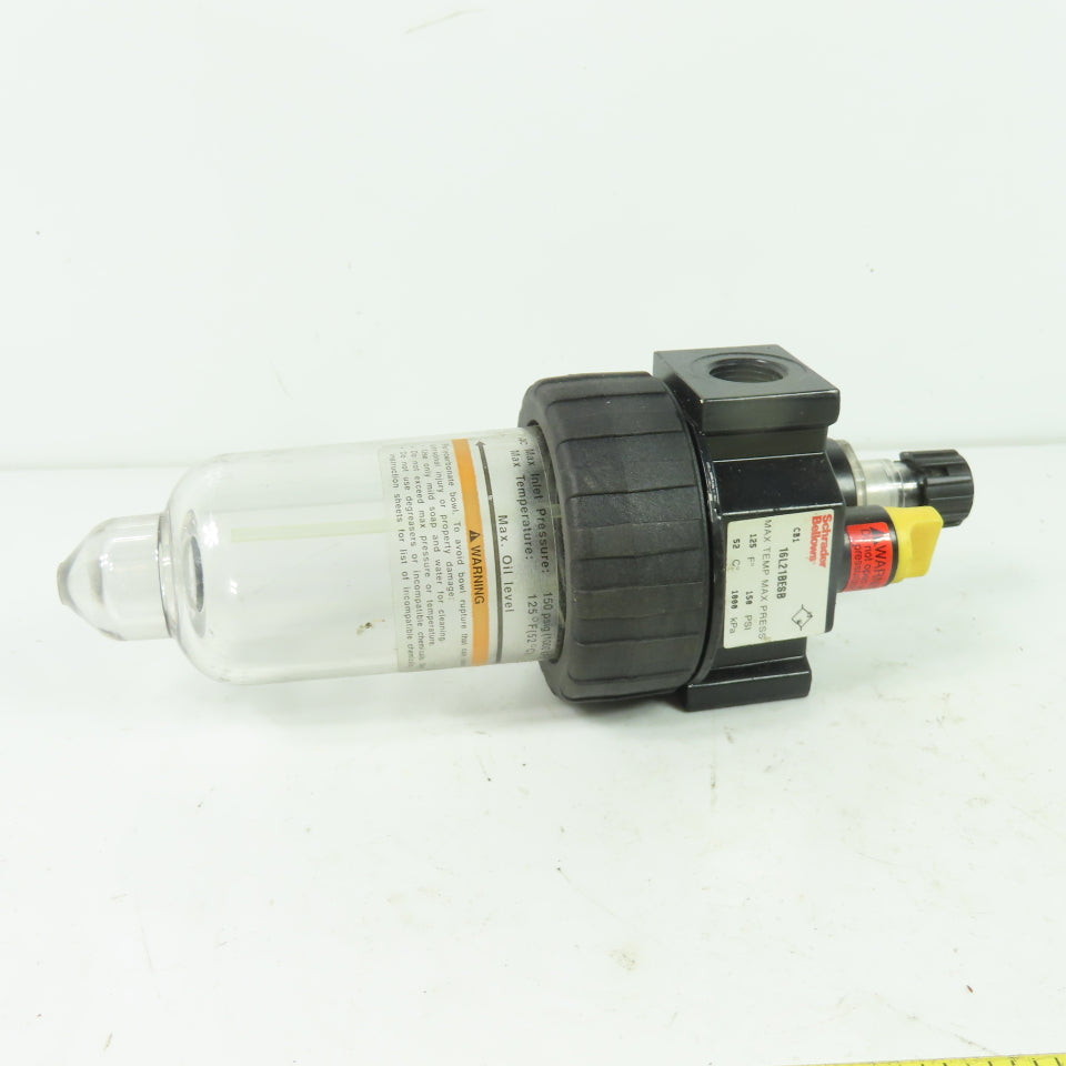 Schrader Bellows 16L21BESB Air Line Lubricator 150 psi Max 125 F Max 3/8" NPT