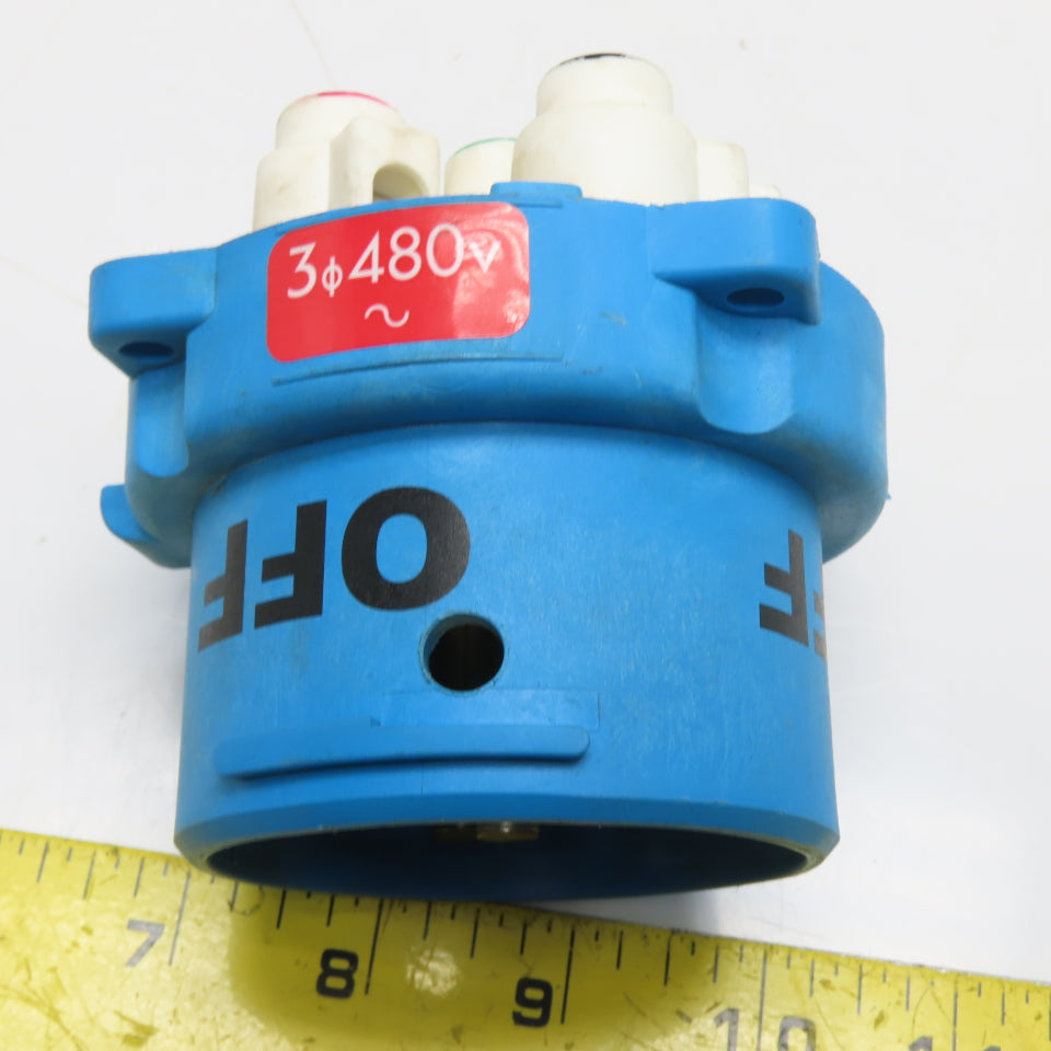 Meltric 33-68043 DS Switch Rated Inlet Plug 60A 480V 3Ph 20HP