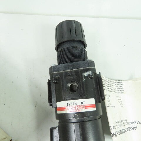 Arrow B754M DT Pneumatic Filter Regulator Auto Drain Metal Bowl 1/2" NPT NEW