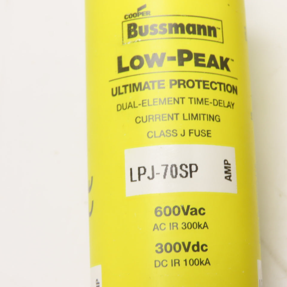 Bussmann LPJ-70SP Low Peak 70A Dual Element Time Delay Class J Fuse 600V Lot/3