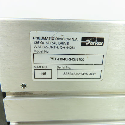 Parker P5T-H040RNSN100 Guided Pneumatic Cylinder 10mm Stroke 40mm Bore
