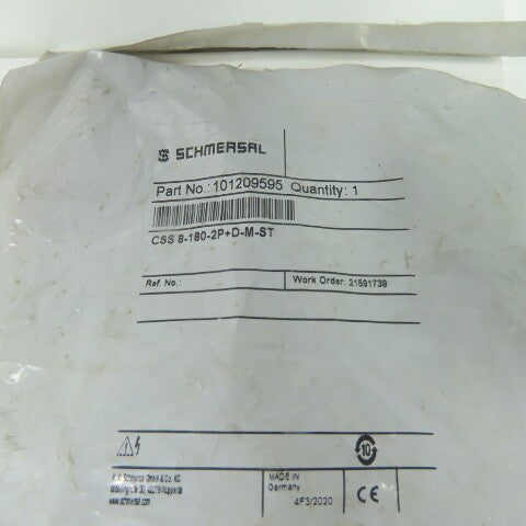 Schmersal 101209595 CSS 8-180-2P+D-M-ST Safety Sensor 24VDC 0.5A PD IP65/67 NEW