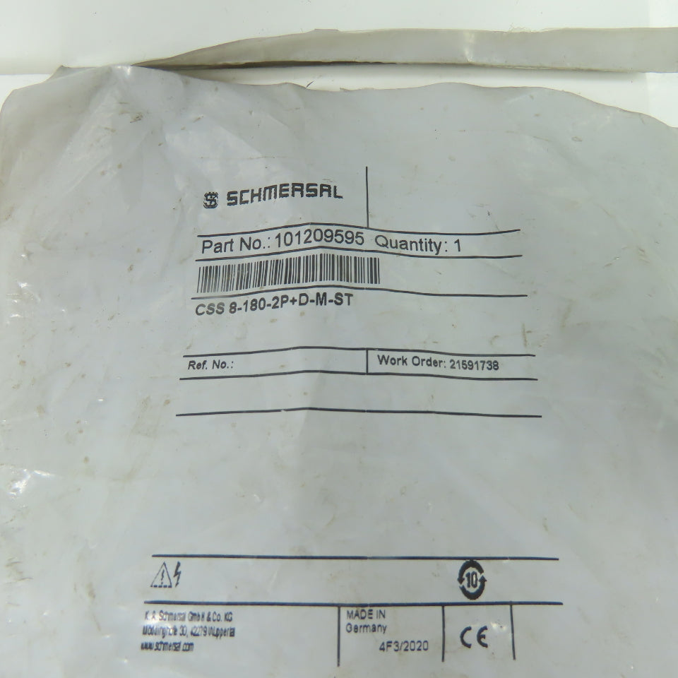 Schmersal 101209595 CSS 8-180-2P+D-M-ST Safety Sensor 24VDC 0.5A PD IP65/67 NEW