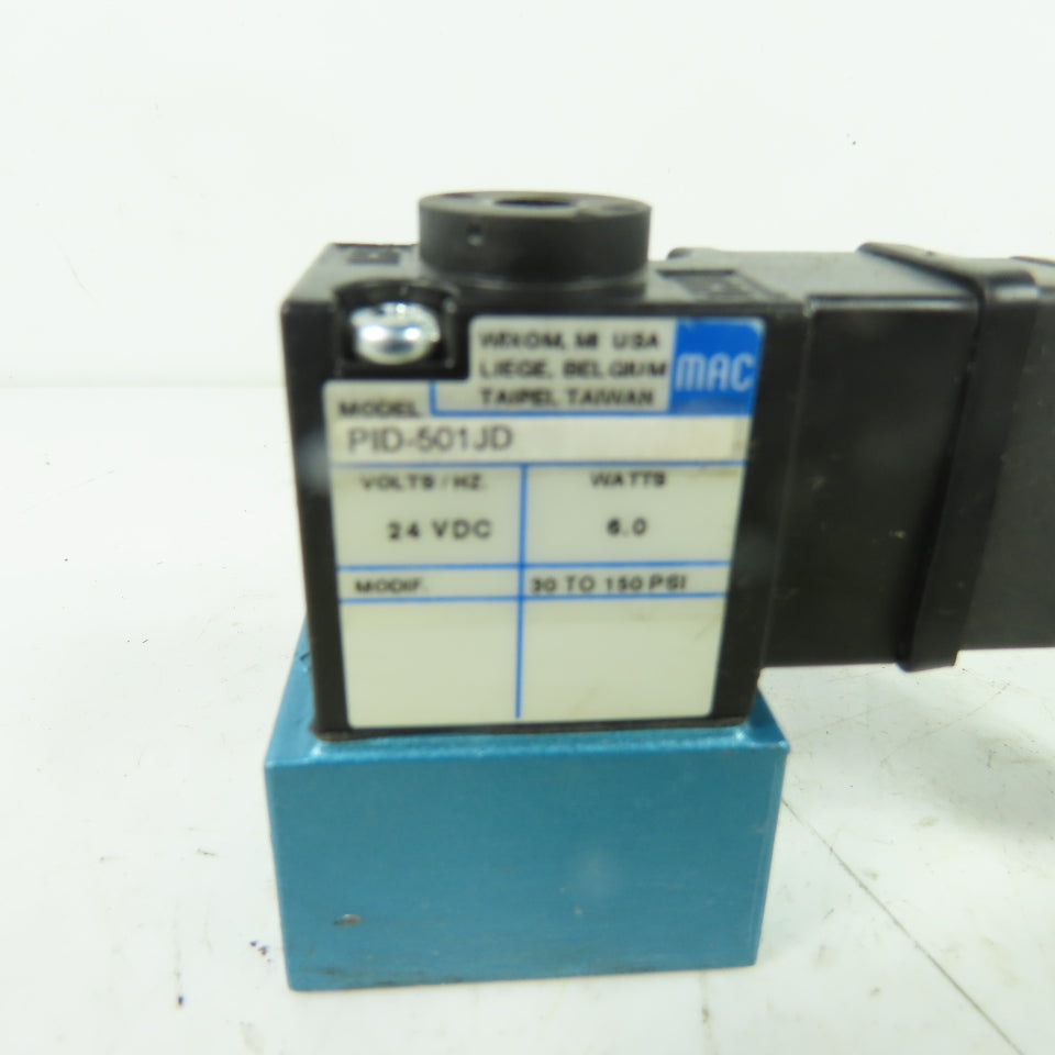MAC PID-501JD Pneumatic Solenoid Valve 24VDC 6W 30-150 PSI