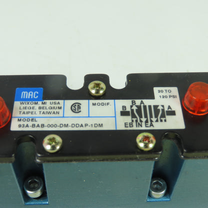 MAC 93A-BAB-000-DM-DDAP-1DM 5/2 Way Solenoid Valve 24VDC 5.4W 120 PSI