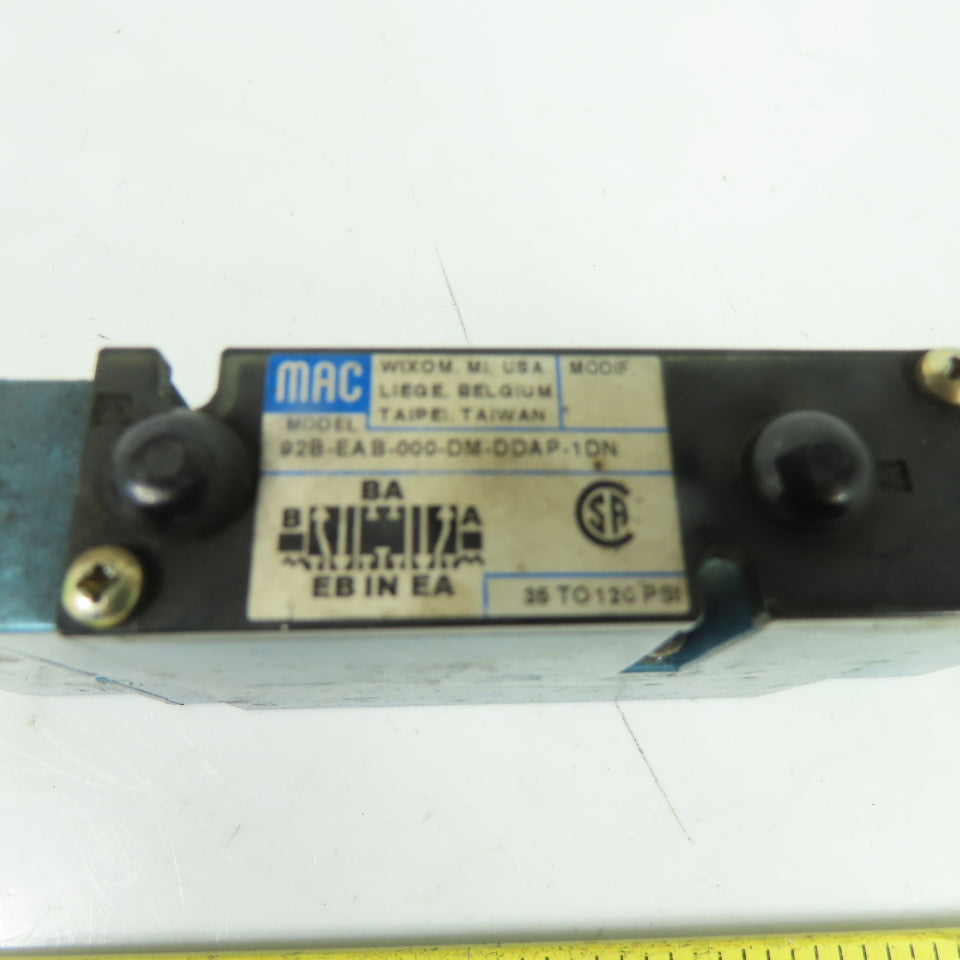 MAC 92B-EAB-000-DM-DDAP-1DN 5/3 Way Solenoid Valve 24VDC 35-120 PSI