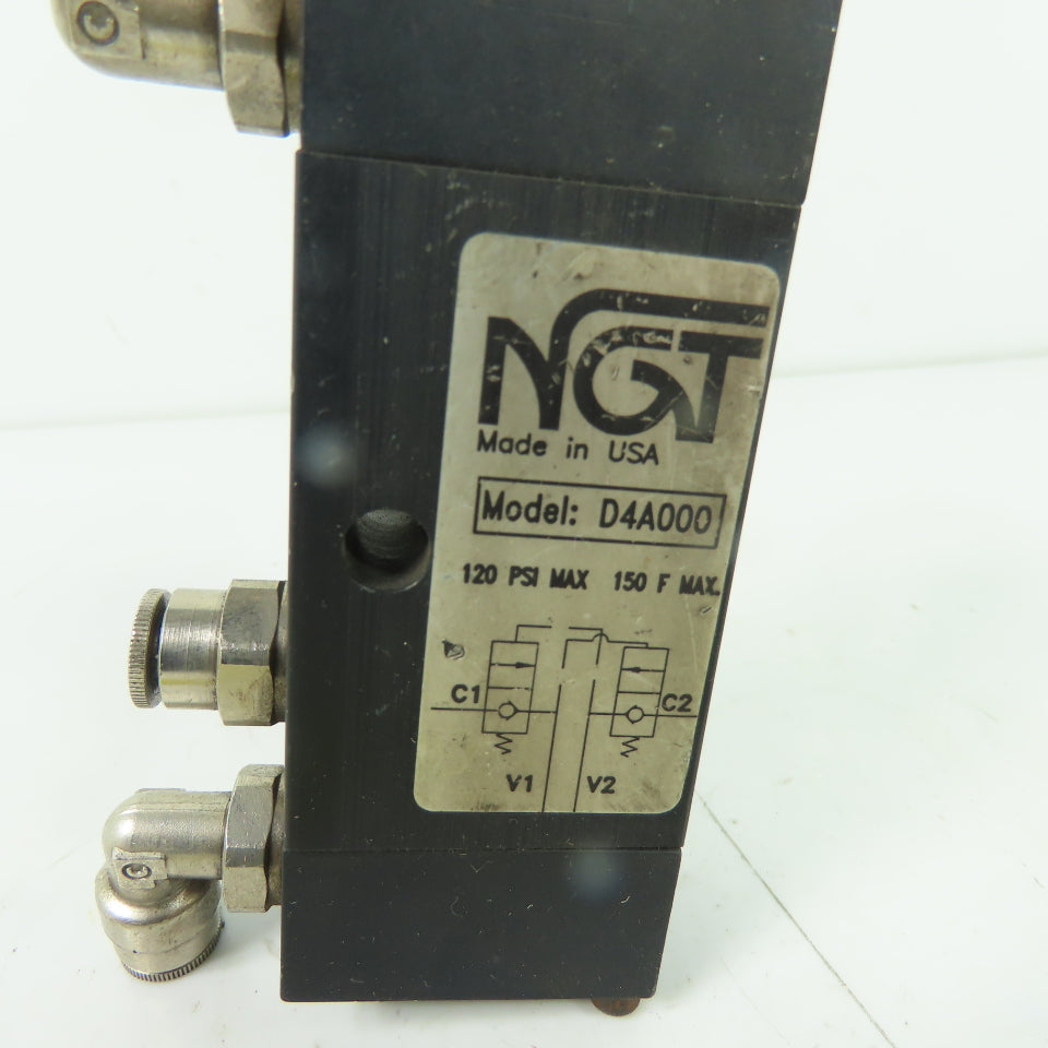 NGT D4A000 Pneumatic Dual Piolet Operated Check Valve 120PSI 1/4" NPTF