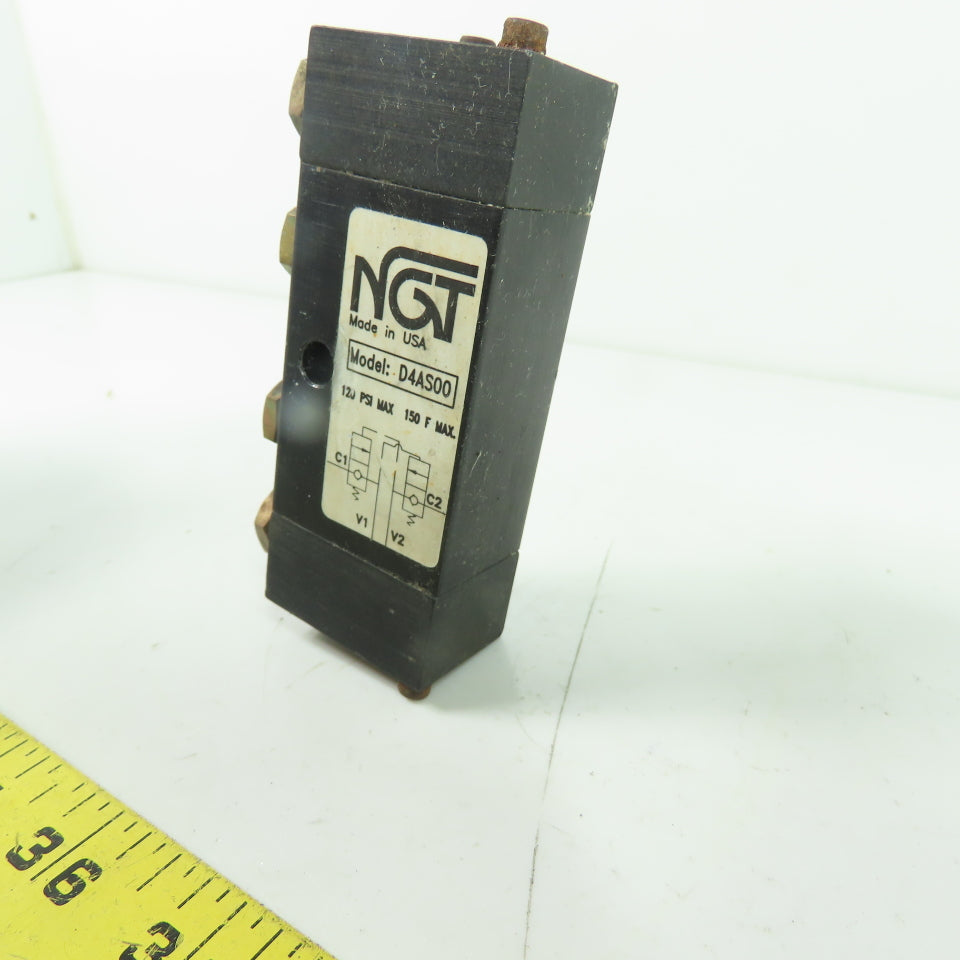 NGT D4AS00 Pneumatic Dual Check Valve 120 PSI MAX 1/4" NPTF