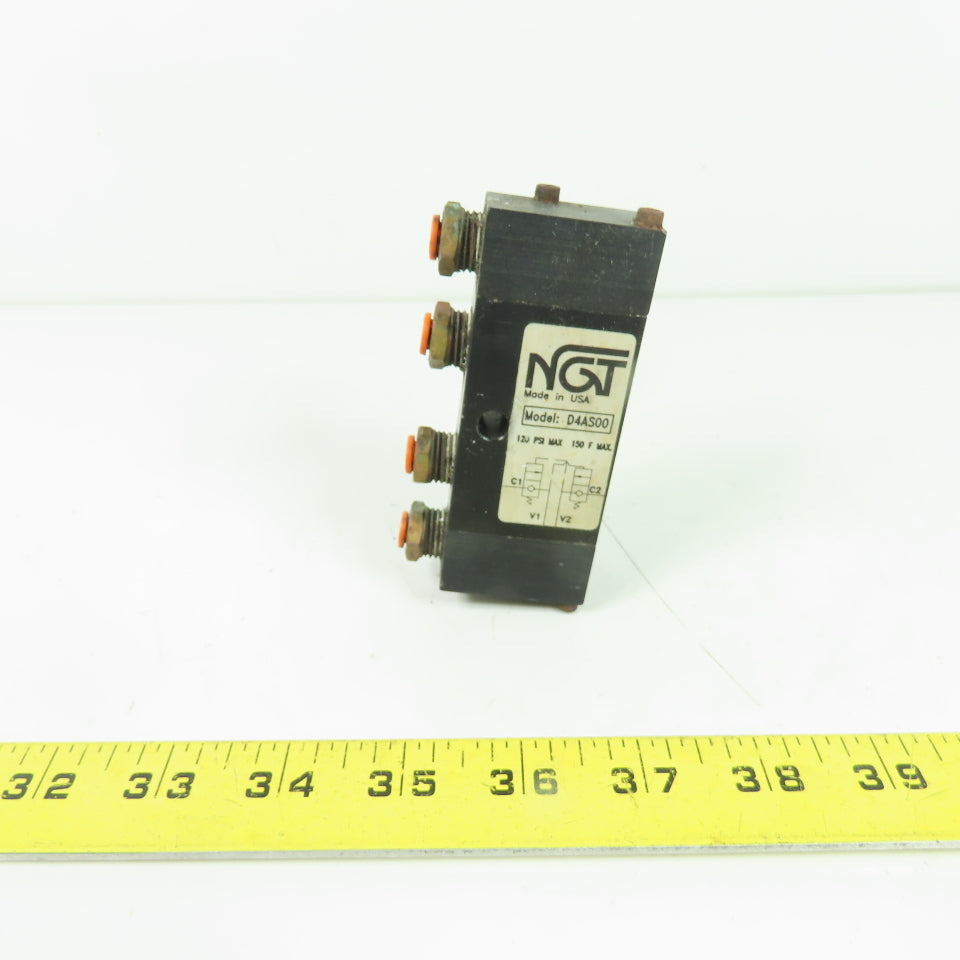 NGT D4AS00 Pneumatic Dual Check Valve 120 PSI MAX 1/4" NPTF
