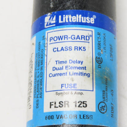 Littelfuse FLSR 125 125A Time Delay Dual Element Class RK5 Fuse