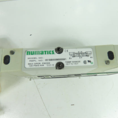Numatics 051BB500M000061 Solenoid Valve W/ Manifold Block 24VDC 120 PSIG NEW