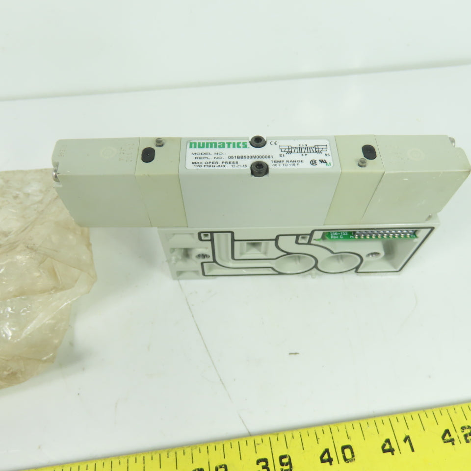 Numatics 051BB500M000061 Solenoid Valve W/ Manifold Block 24VDC 120 PSIG NEW