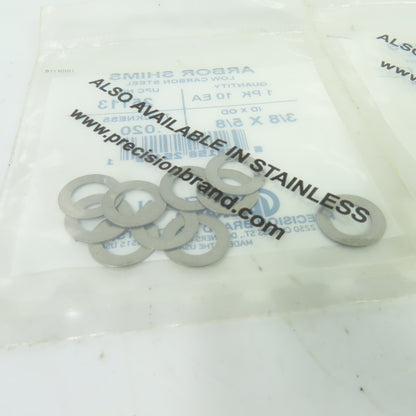 Precision 25113 Arbor Shims 3/8" ID x 5/8" OD x 0.020" Low Carbon Steel Lot/20