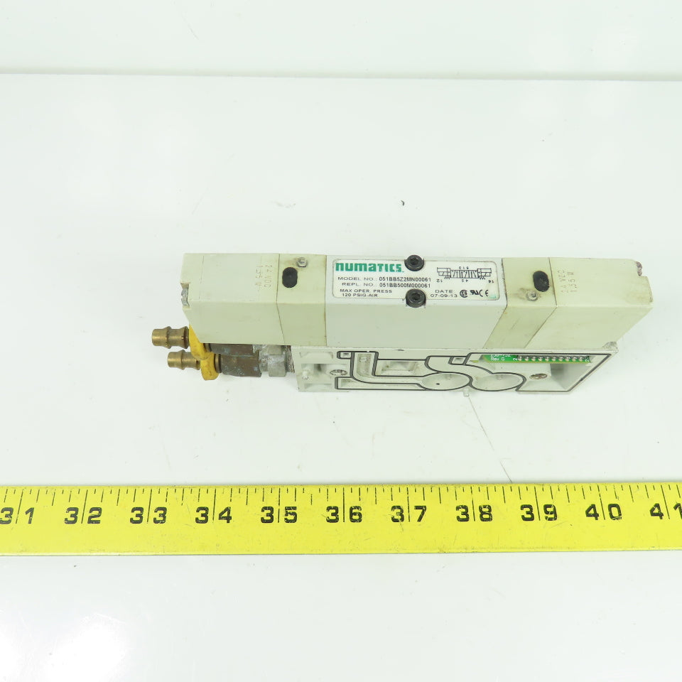Numatics 051BB5Z2MN00061 Pneumatic Solenoid Valve 24VDC 1.35W 120PSIG W/ Base