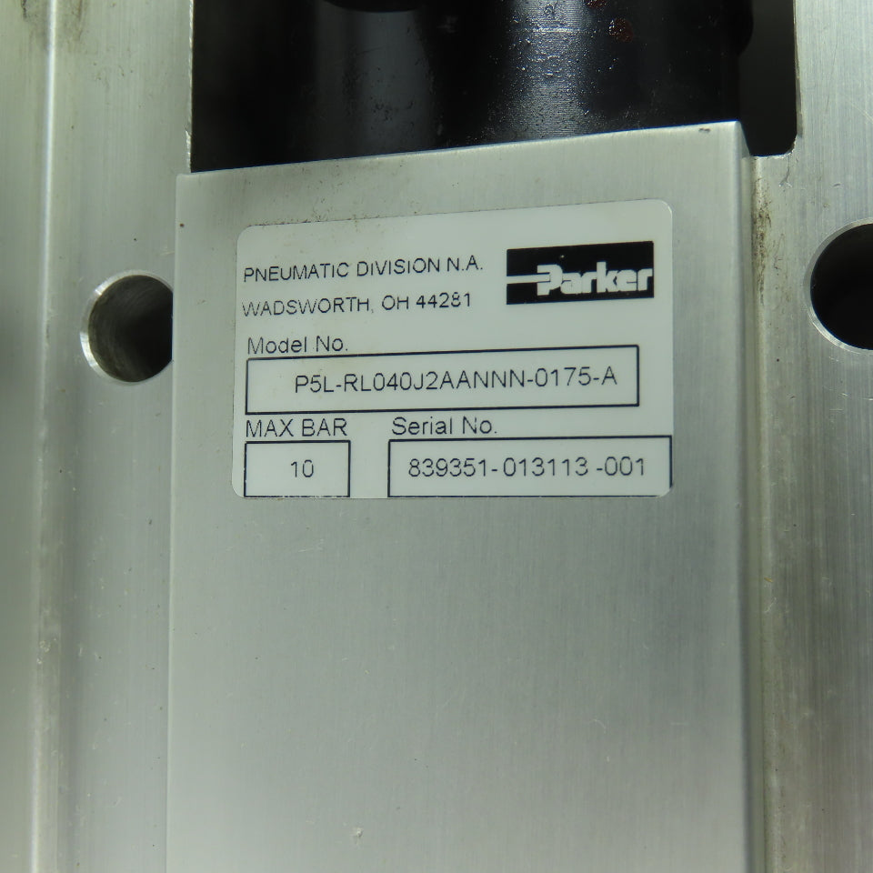 Parker P5L-RL040J2AANNN-0175-A Pneumatic Guided Cylinder 10 Bar 175mm Stroke