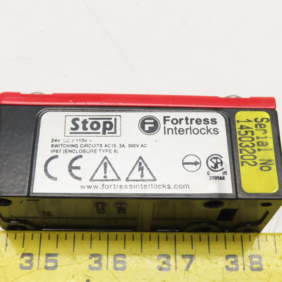 Fortress Interlocks 14503202 Safety Interlock Stop Switch 24VDC 110VAC IP67