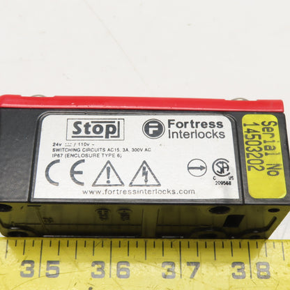 Fortress Interlocks 14503202 Safety Interlock Stop Switch 24VDC 110VAC IP67