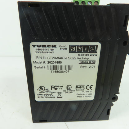 Turck SE20-84XT-RJ822 8-Port Unmanaged Ethernet Switch 10-30VDC 10/100 Mbps