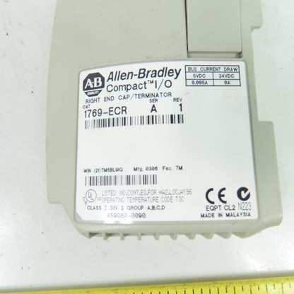 Allen-Bradley 1769-ECR Compact I/O Right End Cap Terminator Ser A Rev 1