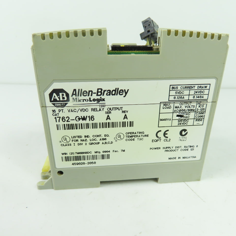 Allen-Bradley 1762-OW16 MicroLogix Ser A Rev A 16 PT VAC/VDC Relay Output Module