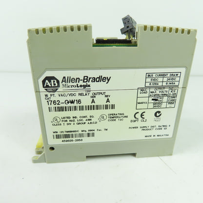 Allen-Bradley 1762-OW16 MicroLogix Ser A Rev A 16 PT VAC/VDC Relay Output Module