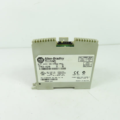 Allen-Bradley 1762-IQ16 Ser A Rev B Micrologix 16 PT 24VDC Sink/Source Input