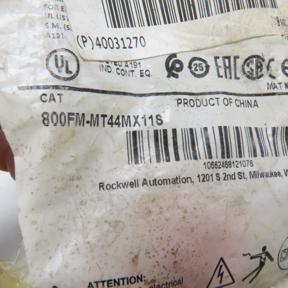 Allen-Bradley 800FM-MT44MX11S 40mm Twist-to-Release Emergency Stop Assembly