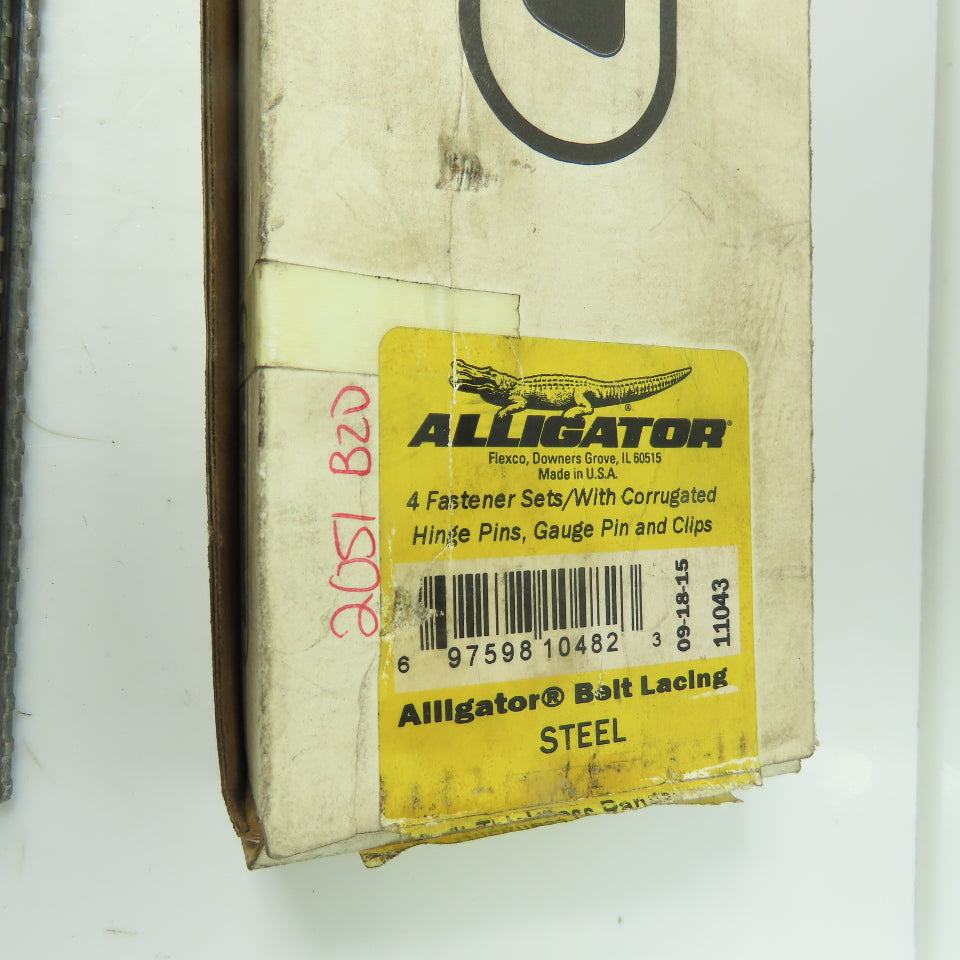 Flexco 10482 15-12 Alligator Belt Lacing Fastener Set Steel 4-Sets