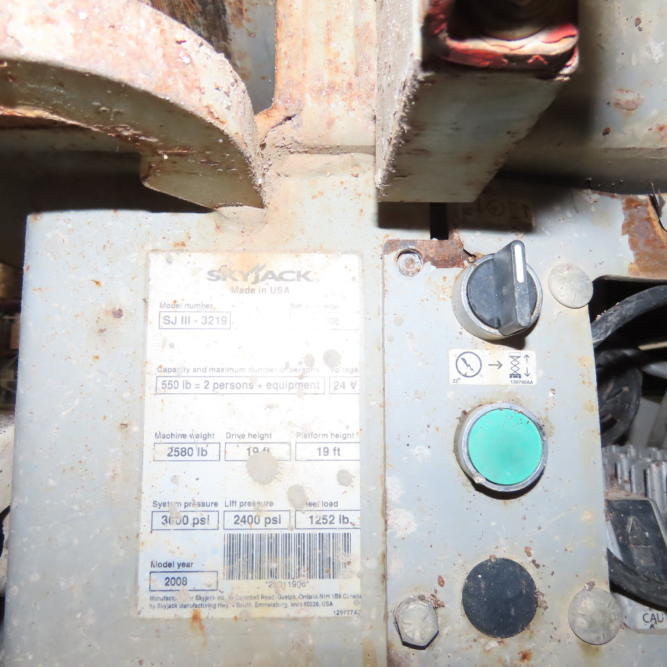 Skyjack SJIII 3219 550Lbs 19' Compact Scissor Arial Man Lift 24VDC 381Hrs.
