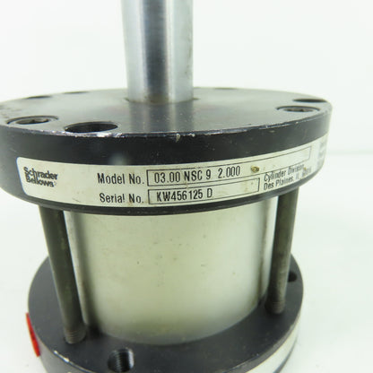Schrader Bellows 03.00 NSC 9 2.000 Pneumatic Air Cylinder 250PSI 3"Bore 2"Stroke