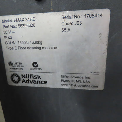 Nilfisk I-MAX 34HD Advance 36V Commercial Walk Behind Floor Scrubber