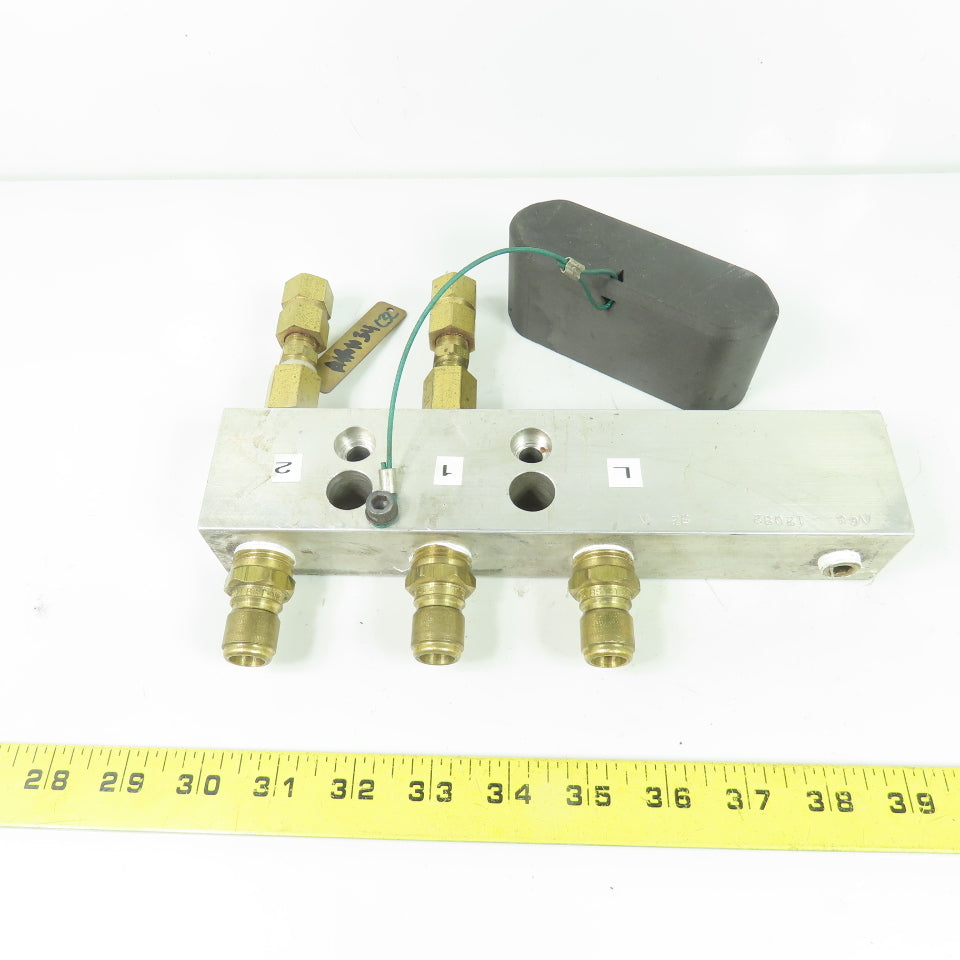 Cosmo LM-1EA-20-BR 6-Port Aluminum Manifold Bar W/ Brass Fittings