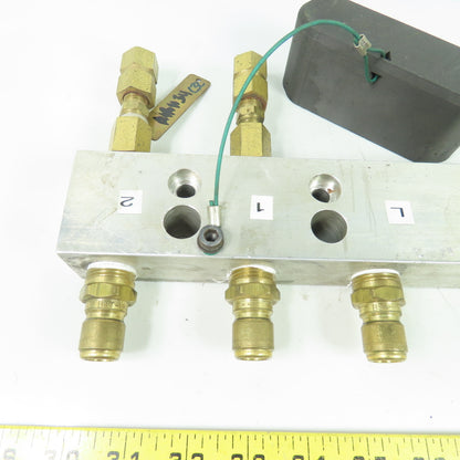 Cosmo LM-1EA-20-BR 6-Port Aluminum Manifold Bar W/ Brass Fittings