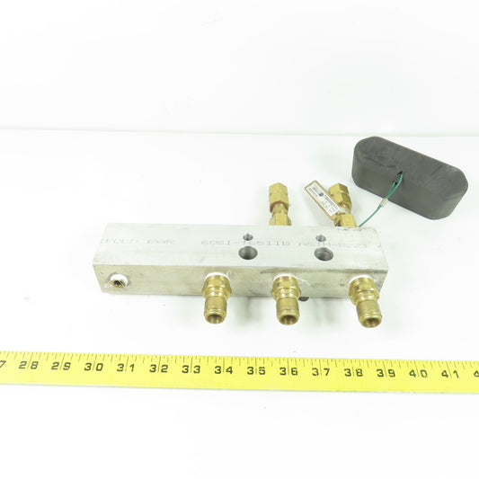 Cosmo LM-1EA-20-BR 6-Port Aluminum Manifold Bar W/ Brass Fittings