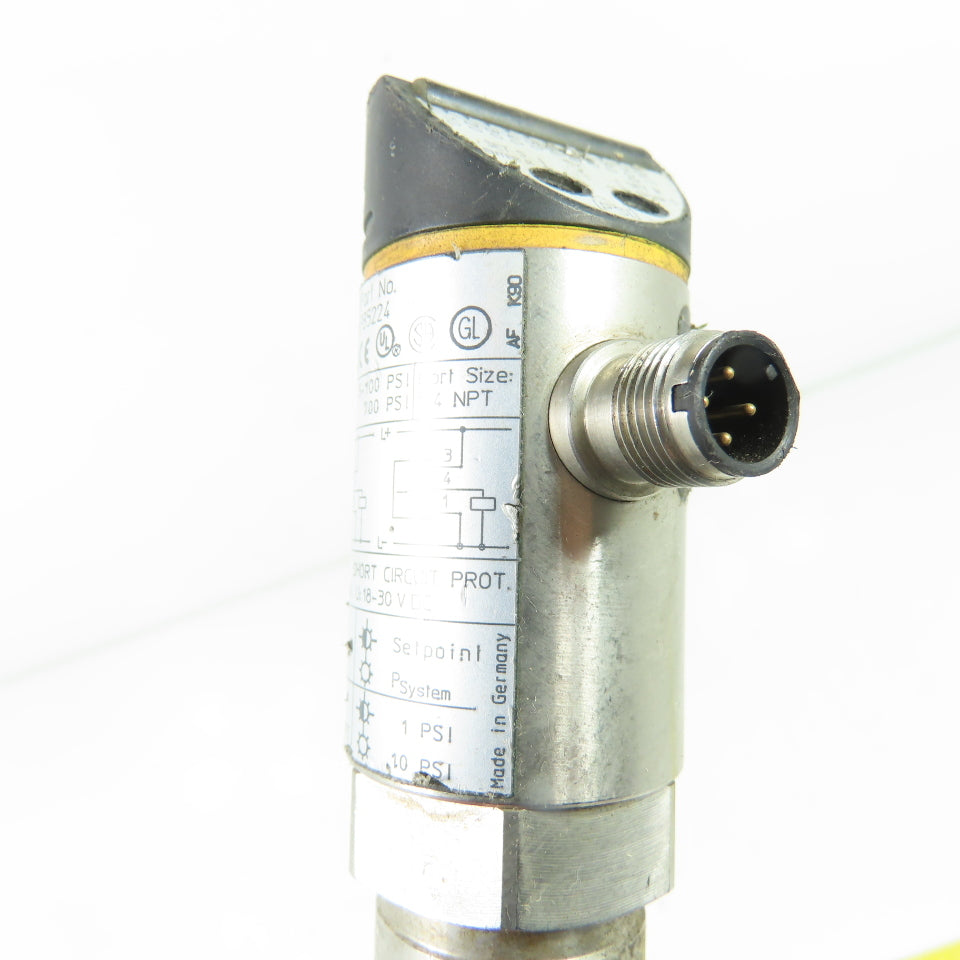 ifm electronic PB5224 Electronic Pressure Sensor 5-100 PSI 1/4 NPT 18-30VDC