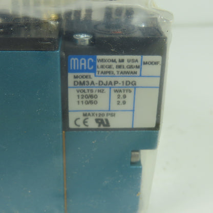 MAC 92B-BAB-000-DM-DJAP-1DG 5/2Way Pneumatic Solenoid Valve 120V 2.9W 120PSI NEW