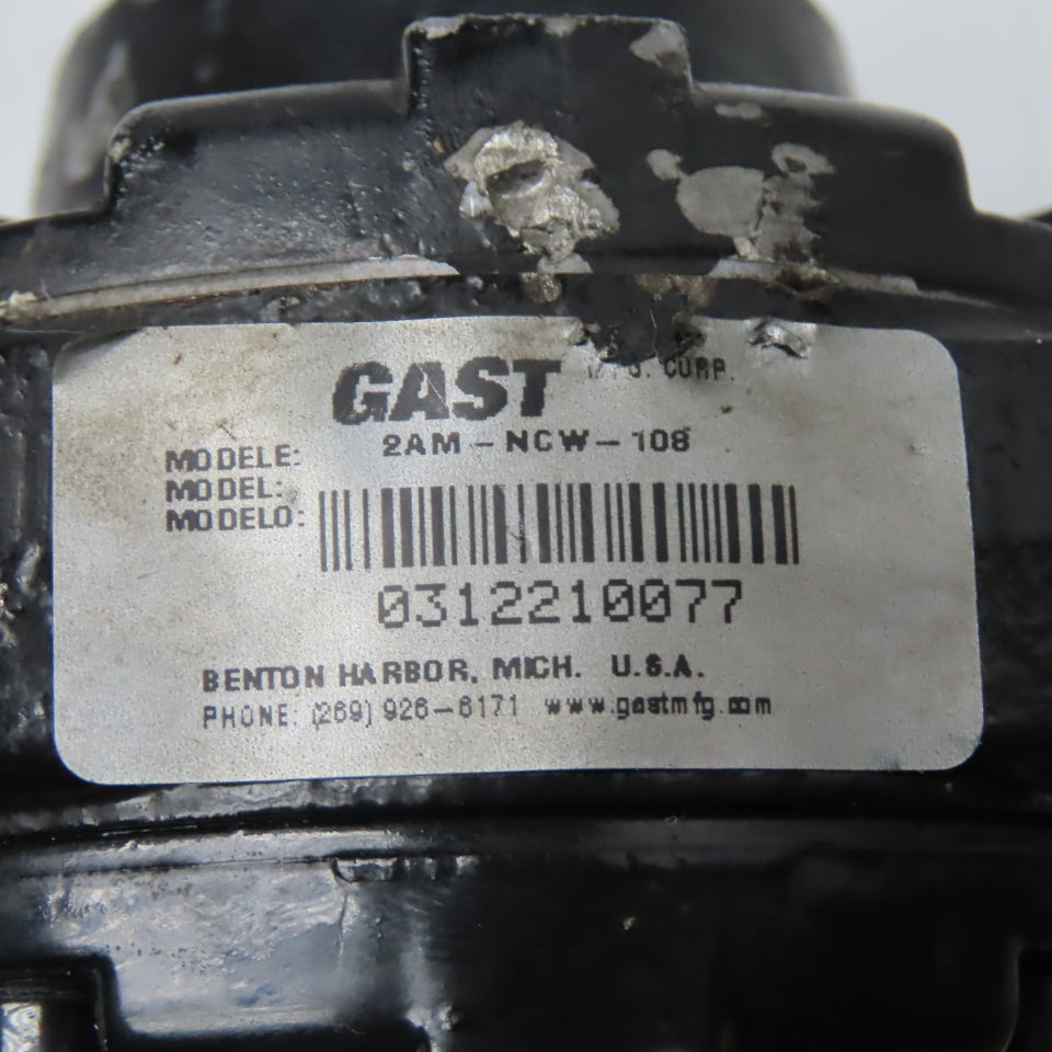 Gast 2AM-NCW-108 Rotary Vane Air Motor 1/2" Shaft 1/4" NPT