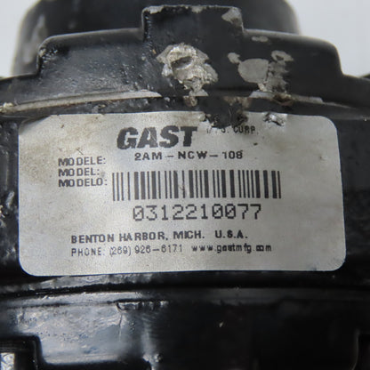 Gast 2AM-NCW-108 Rotary Vane Air Motor 1/2" Shaft 1/4" NPT