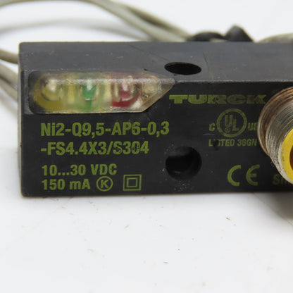 Turck Ni2-Q9.5-AP6-0.3-FS4.4X3/S304 Inductive Proximity Sensor 10-30VDC 150mA
