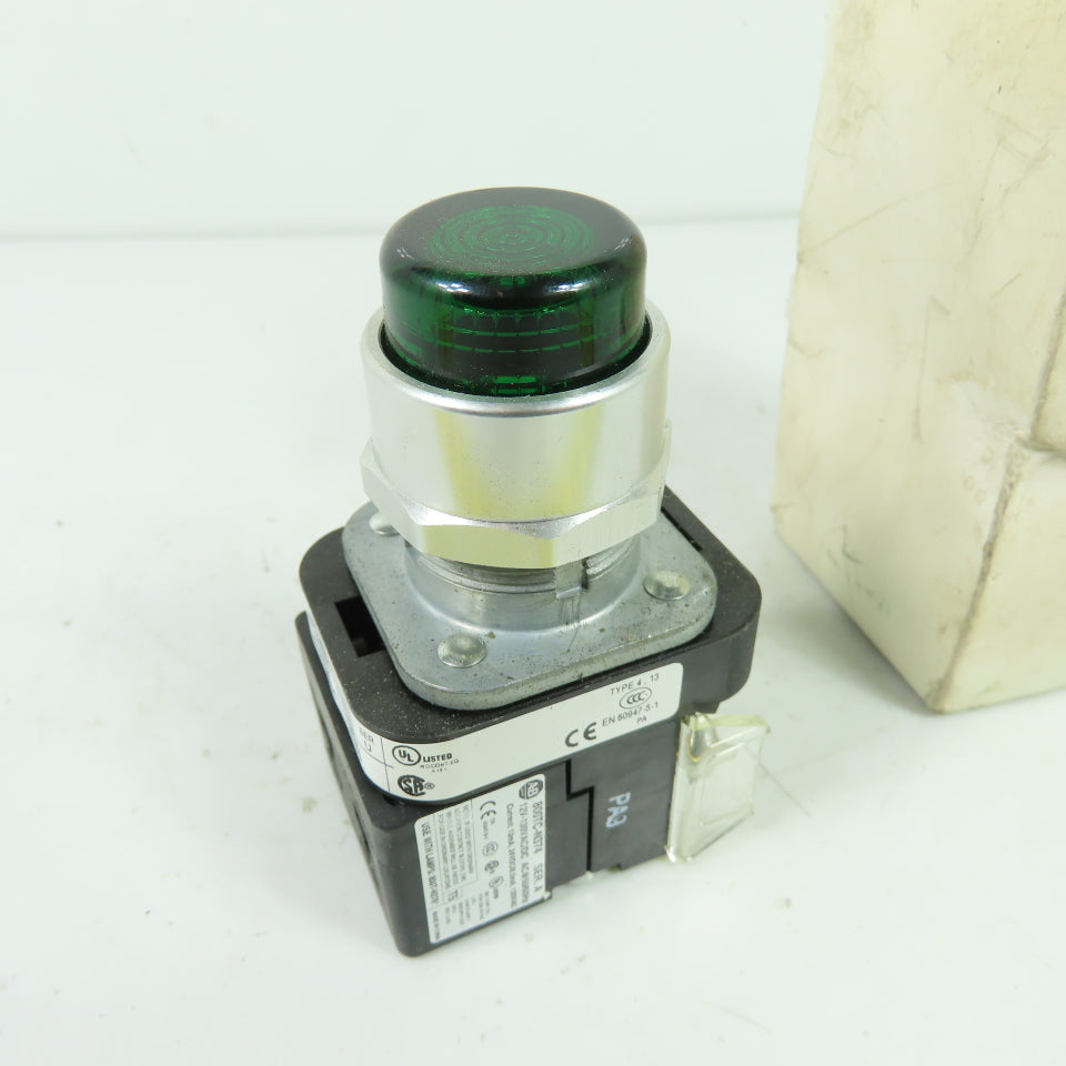Allen-Bradley 800T-QBH2G Green Illuminated Push Button Type 4 13 Ser U 12-130V