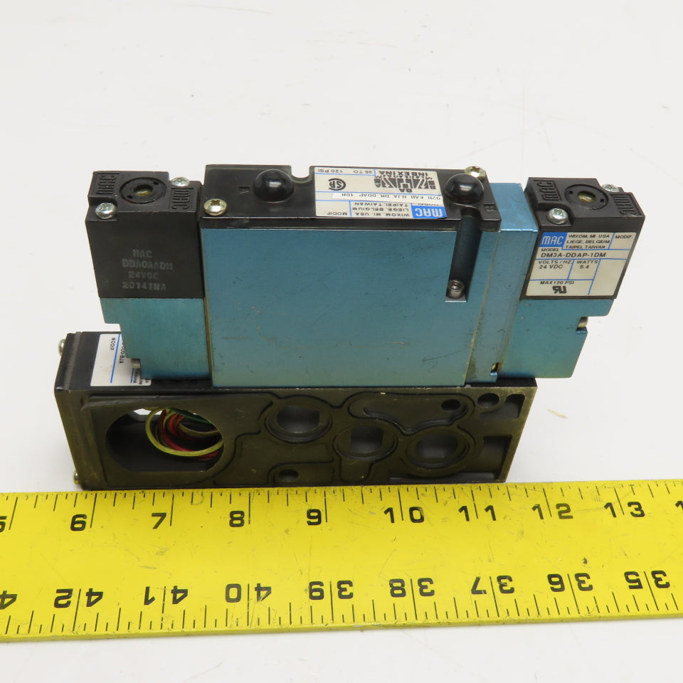 MAC 92B-KAB-BJA-DM-DDAP-1DM Solenoid Valve with Manifold Base 24VDC 120PSI