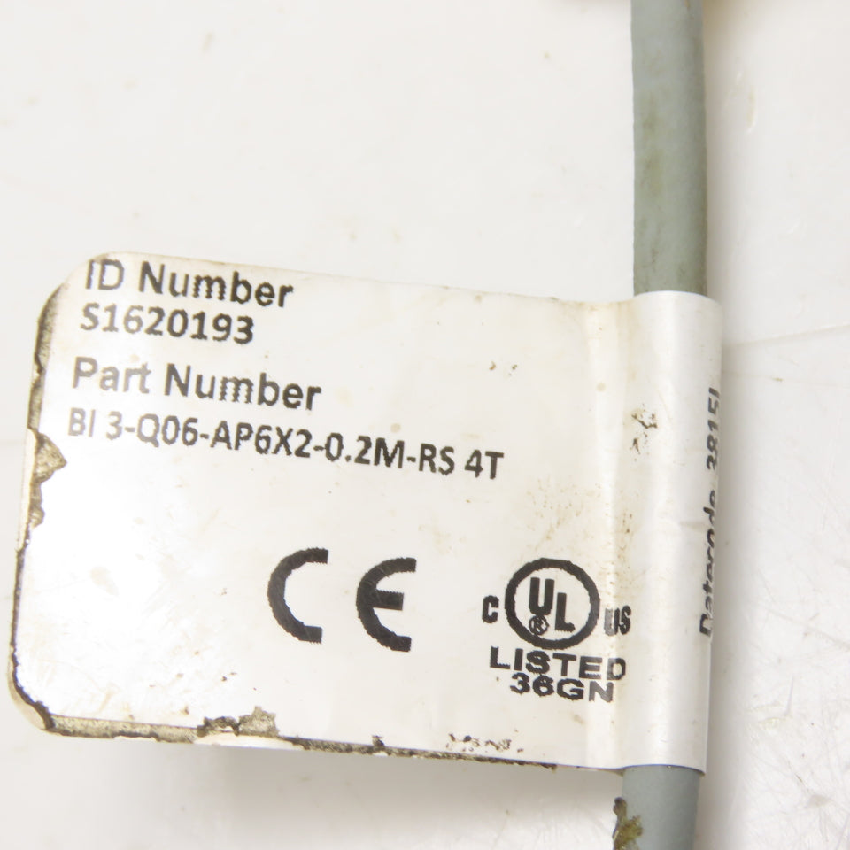 Turck BI3-Q06-AP6X2-0.2M-RS 4T Inductive Proximity Sensor 10-30VDC 200mA