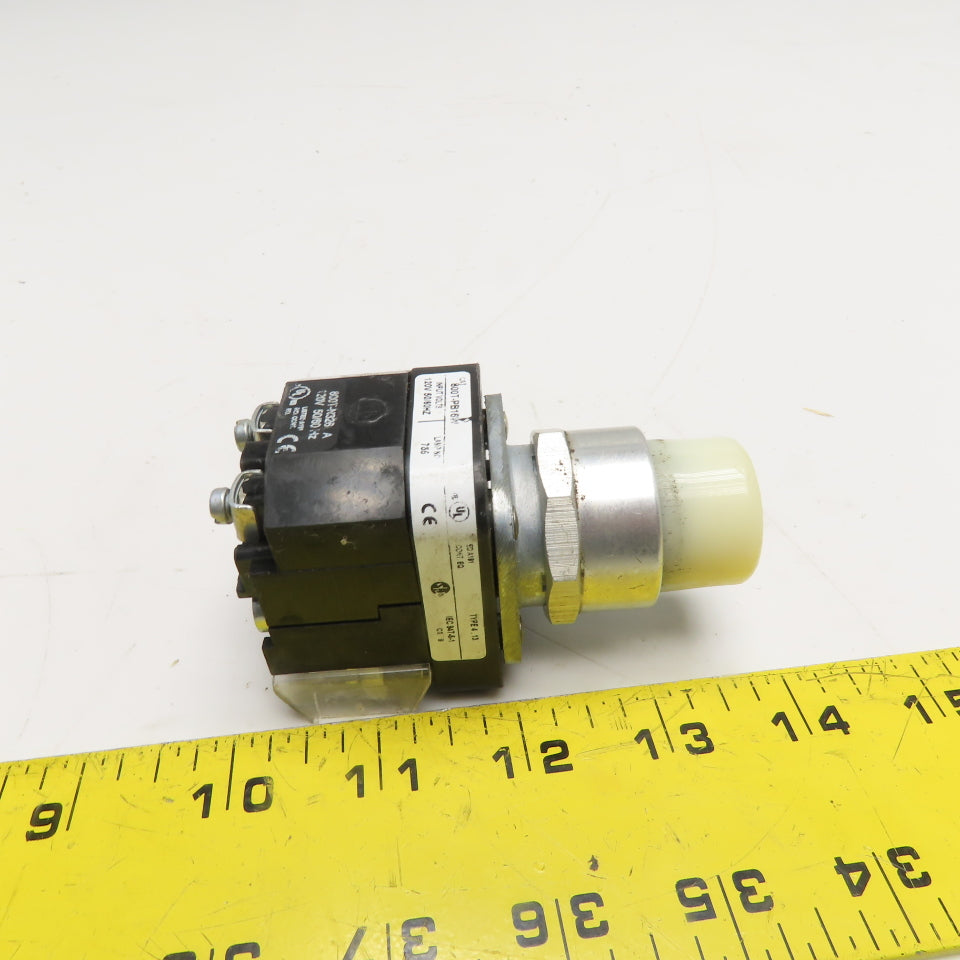 Allen-Bradley 800T-N326 800T-PB16W 30mm Illuminated Push Button 120V 50/60Hz