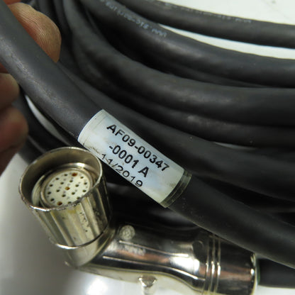80129 AF09-00347-0001 A 19-Pin M23 Right Angle to 25-Pin D-Sub Cable Assy 50' L