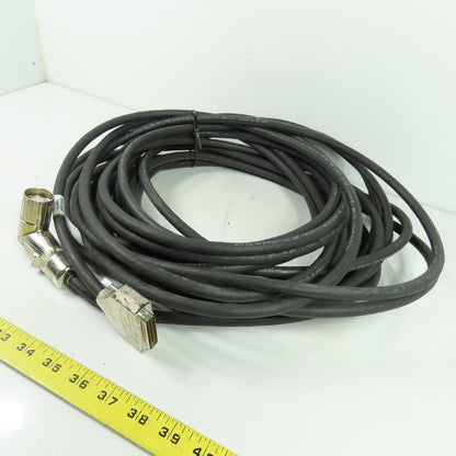 80129 AF09-00347-0001 A 19-Pin M23 Right Angle to 25-Pin D-Sub Cable Assy 50' L