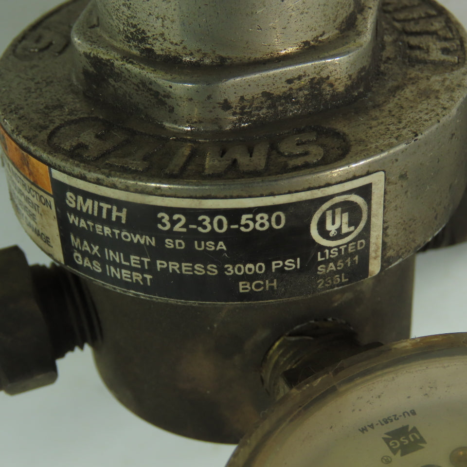 Smith 32-30-580 Inert Gas Flowmeter Regulator 3000 PSI