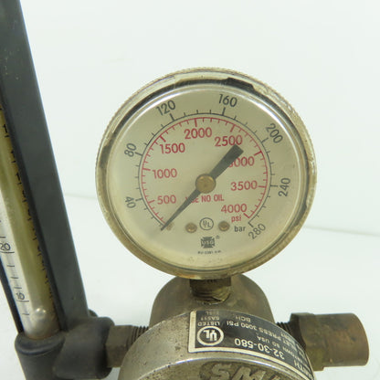 Smith 32-30-580 Inert Gas Flowmeter Regulator 3000 PSI